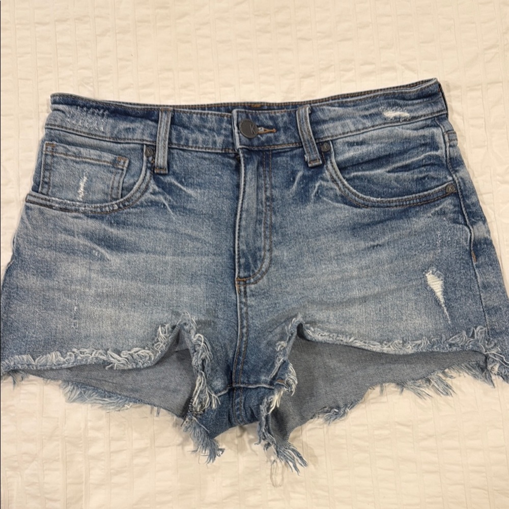 Kut from the Kloth Blue Distressed Jean Shorts